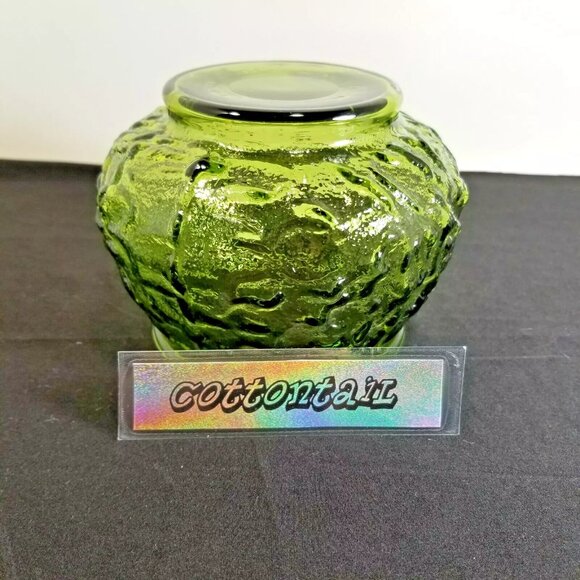 1960s Green Crinkle Small Vase E O Brody Co Cleveland, OH. USA -Pre-Owned Vtg. - Picture 2 of 2